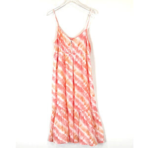 Rails Womens Delilah Midi Dress Large Tie Dye Empire Waist Boho Beachy Tiered